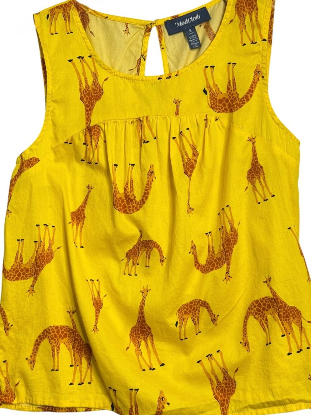 Modcloth Yellow Giraffe Blouse